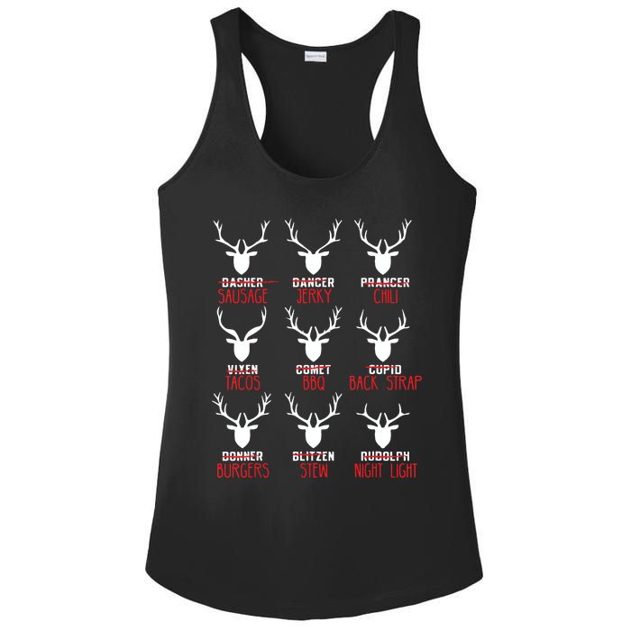 Funny Christmas Deer Hunters All Of Santas Reindeer Design Ladies PosiCharge Competitor Racerback Tank