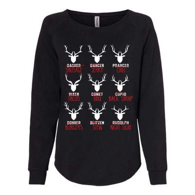 Funny Christmas Deer Hunters All Of Santas Reindeer Design Womens California Wash Sweatshirt