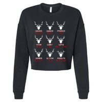 Funny Christmas Deer Hunters All Of Santas Reindeer Design Cropped Pullover Crew