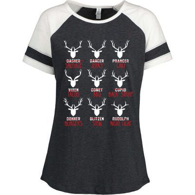 Funny Christmas Deer Hunters All Of Santas Reindeer Design Enza Ladies Jersey Colorblock Tee