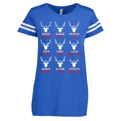 Funny Christmas Deer Hunters All Of Santas Reindeer Design Enza Ladies Jersey Football T-Shirt