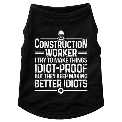 Funny Construction Design For Dad Construction Worker Doggie Tank
