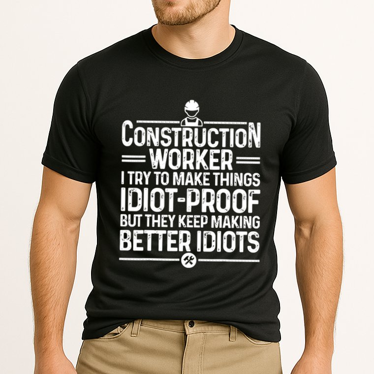 Funny Construction Design For Dad Construction Worker Performance Shirt