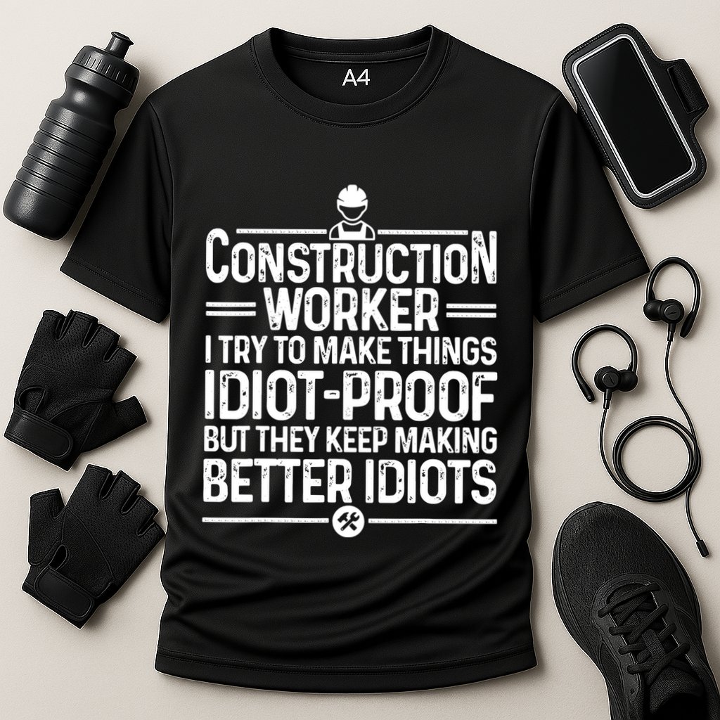 Funny Construction Design For Dad Construction Worker Performance Shirt