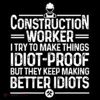 Funny Construction Design For Dad Construction Worker Sustainable Bucket Hat
