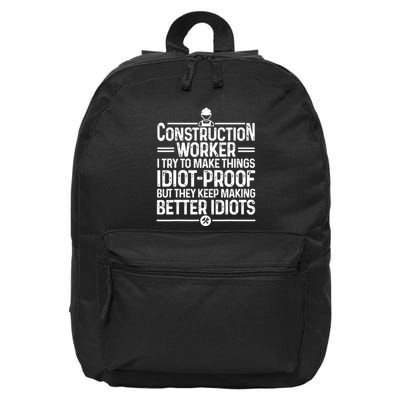 Funny Construction Design For Dad Construction Worker 16 in Basic Backpack