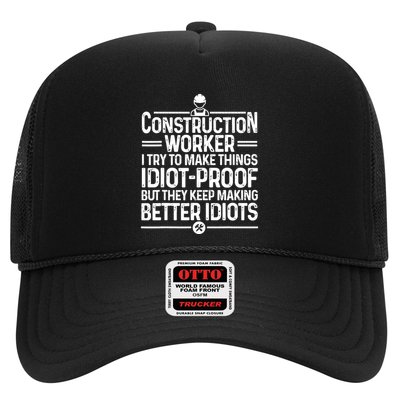 Funny Construction Design For Dad Construction Worker Trucker Hat