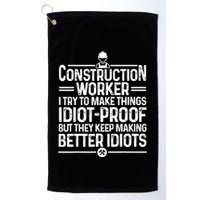 Funny Construction Design For Dad Construction Worker Golf Towel