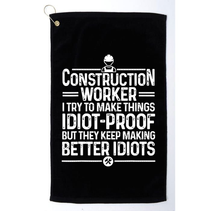 Funny Construction Design For Dad Construction Worker Golf Towel