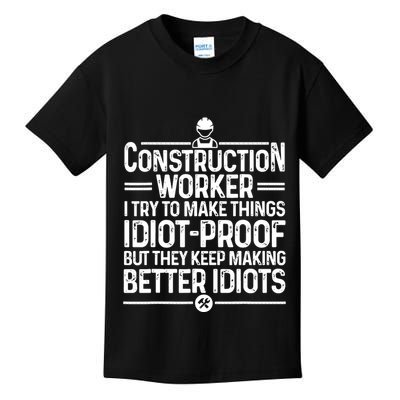 Funny Construction Design For Dad Construction Worker Kids T-Shirt