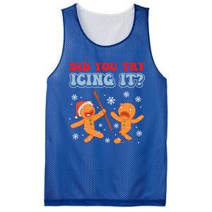 Funny Christmas Did You Try Icing It Gingerbread Nursing Cool Gift Mesh Reversible Basketball Jersey Tank