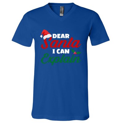 Funny Christmas Dear Santa I Can Explain Great Gift V-Neck T-Shirt