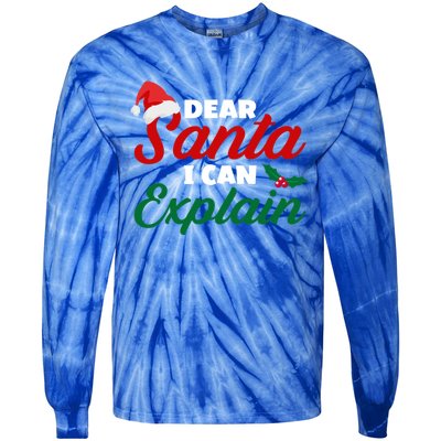 Funny Christmas Dear Santa I Can Explain Great Gift Tie-Dye Long Sleeve Shirt