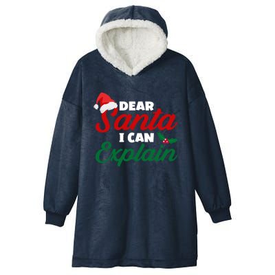 Funny Christmas Dear Santa I Can Explain Great Gift Hooded Wearable Blanket