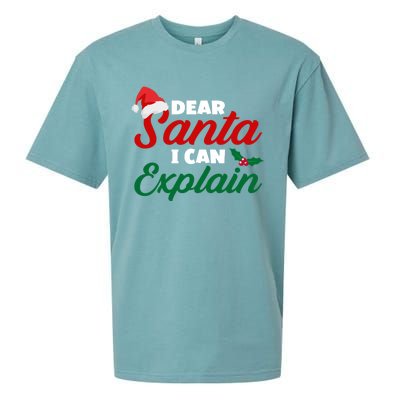 Funny Christmas Dear Santa I Can Explain Great Gift Sueded Cloud Jersey T-Shirt