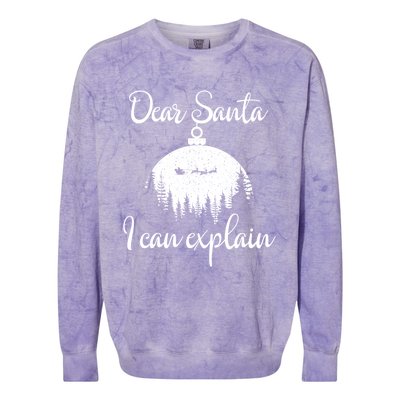 Funny Christmas Dear Santa I Can Explain Xmas Holiday Meaningful Gift Colorblast Crewneck Sweatshirt