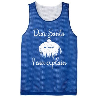 Funny Christmas Dear Santa I Can Explain Xmas Holiday Meaningful Gift Mesh Reversible Basketball Jersey Tank