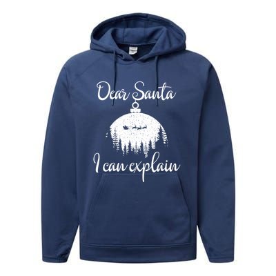 Funny Christmas Dear Santa I Can Explain Xmas Holiday Meaningful Gift Performance Fleece Hoodie