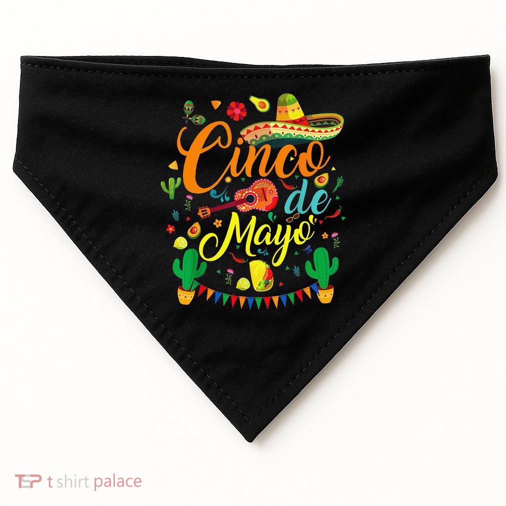Fiesta Cinco De Mayo Funny Mexican Party 5 De Mayo Women USA-Made Doggie Bandana