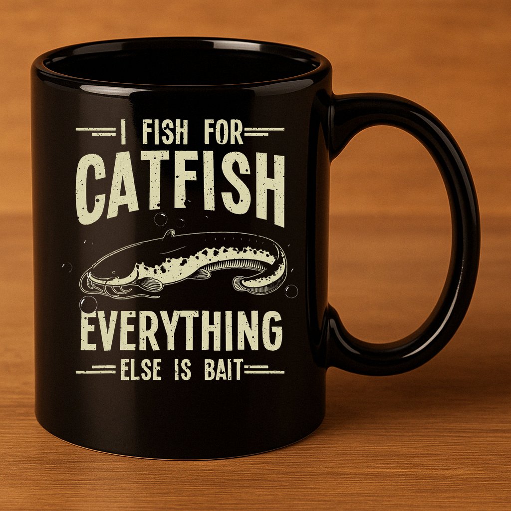 Funny Catfishing Design For Catfish Fishing Hunter 11oz C Handle Ceramic Mug