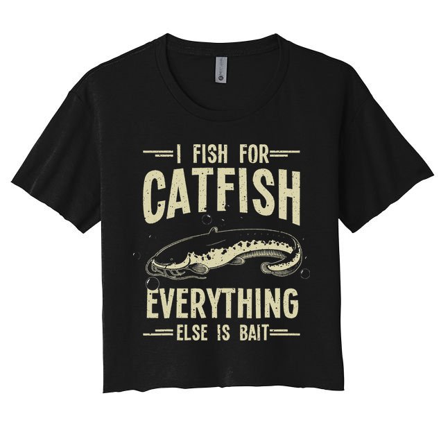 Funny Catfishing Design For Catfish Fishing Hunter Crop Top