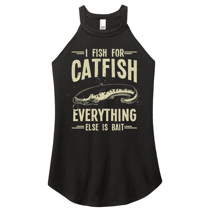 Funny Catfishing Design For Catfish Fishing Hunter Women's Perfect Tri Rocker Tank