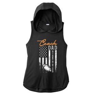 Football Coach Dad Like A Normal Dad Only Cooler Usa Flag Gift Ladies PosiCharge Tri-Blend Wicking Draft Hoodie Tank