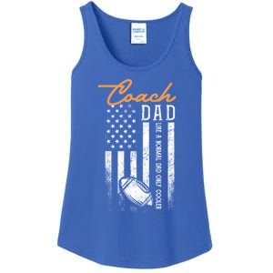 Football Coach Dad Like A Normal Dad Only Cooler Usa Flag Gift Ladies Essential Tank