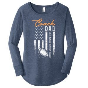 Football Coach Dad Like A Normal Dad Only Cooler Usa Flag Gift Women's Perfect Tri Tunic Long Sleeve Shirt