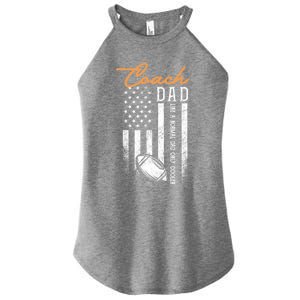 Football Coach Dad Like A Normal Dad Only Cooler Usa Flag Gift Women's Perfect Tri Rocker Tank