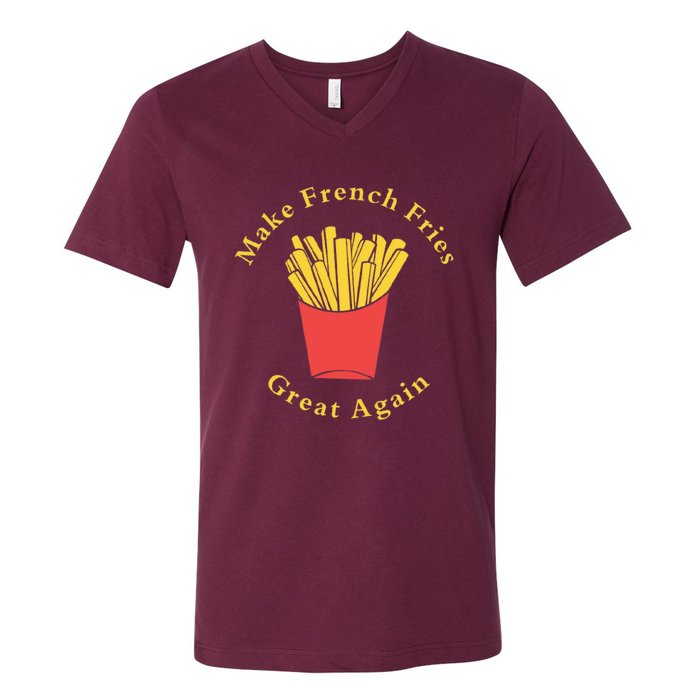 Funny Conservative Donald Trump Make French Fries Great Again V-Neck T-Shirt