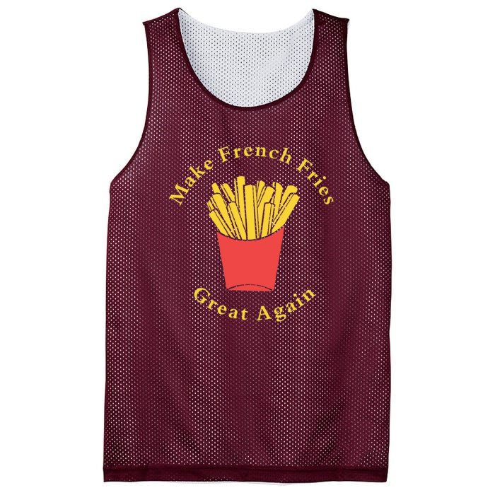 Funny Conservative Donald Trump Make French Fries Great Again Mesh Reversible Basketball Jersey Tank