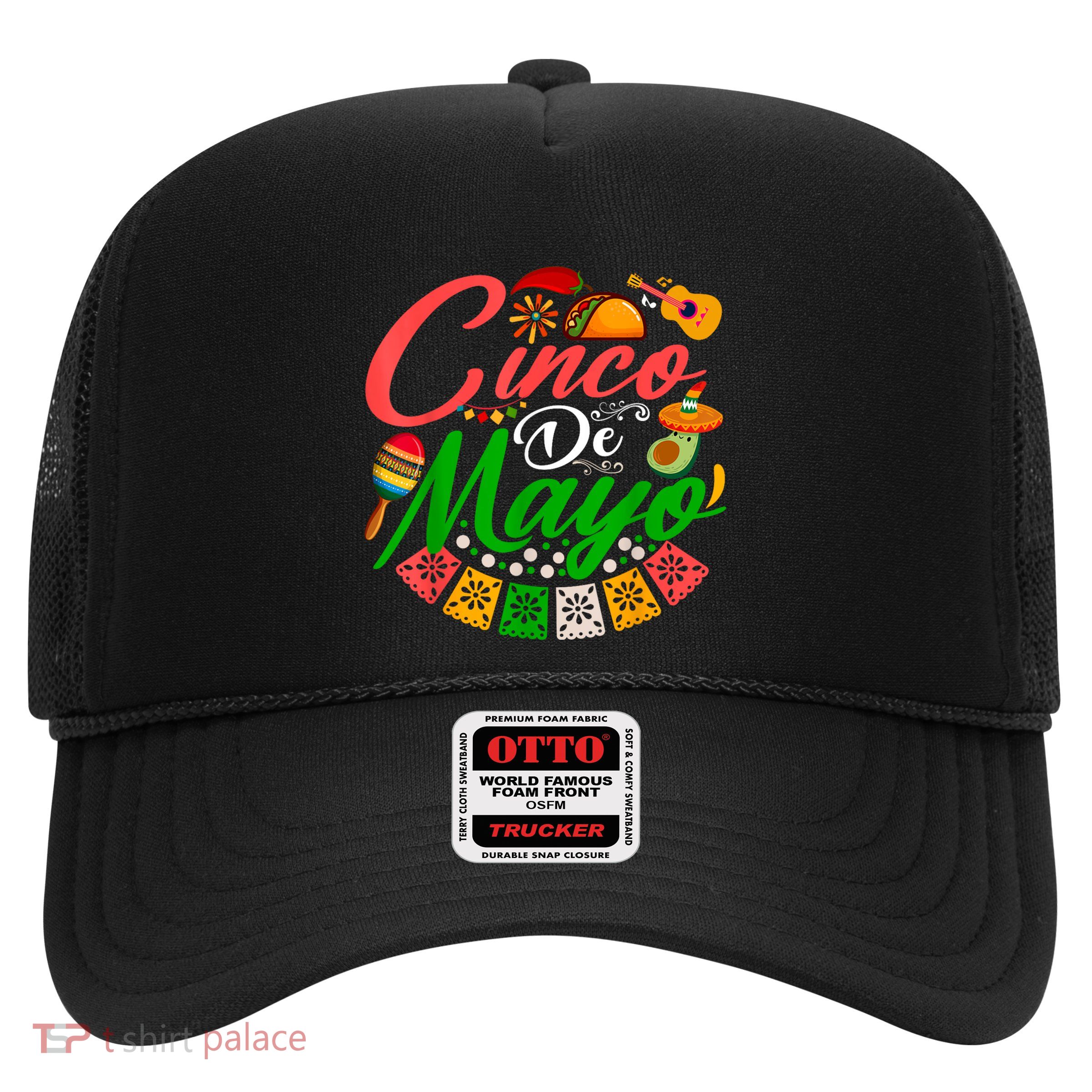 Fiesta Cinco De Mayo Mexican Maracas Tacos Avocado Sombrero Trucker Hat