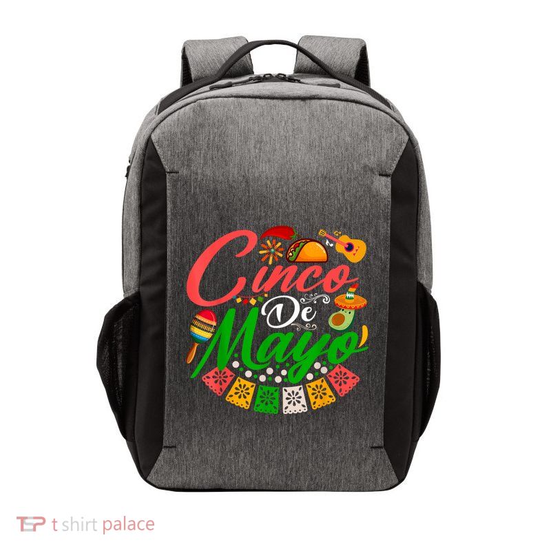 Fiesta Cinco De Mayo Mexican Maracas Tacos Avocado Sombrero Vector Backpack