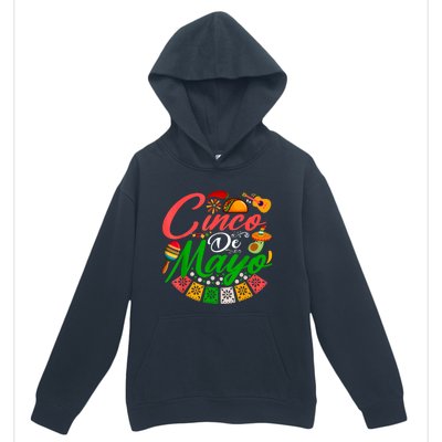 Fiesta Cinco De Mayo Mexican Maracas Tacos Avocado Sombrero Urban Pullover Hoodie