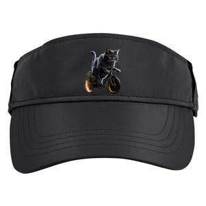 Funny Cat Drives Bicycle Cat Lover Graphic Cats Kitten Lover Adult Drive Performance Visor