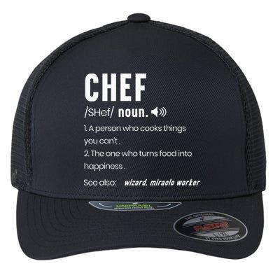 Funny Chef Description Culinary Cooking Baking Whisk Taker Flexfit Unipanel Trucker Cap
