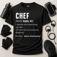 Funny Chef Description Culinary Cooking Baking Whisk Taker Performance Shirt