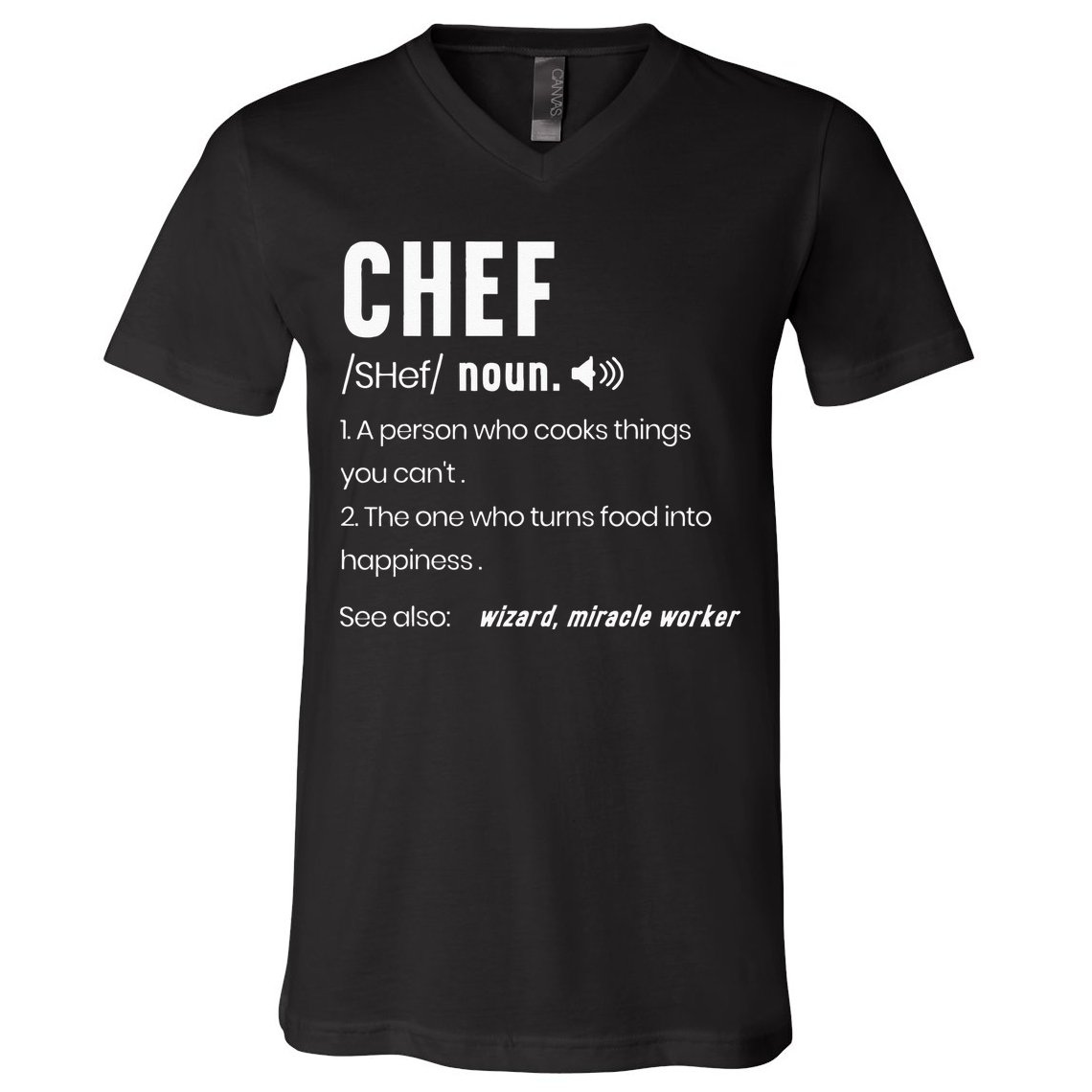Funny Chef Description Culinary Cooking Baking Whisk Taker V-Neck T-Shirt