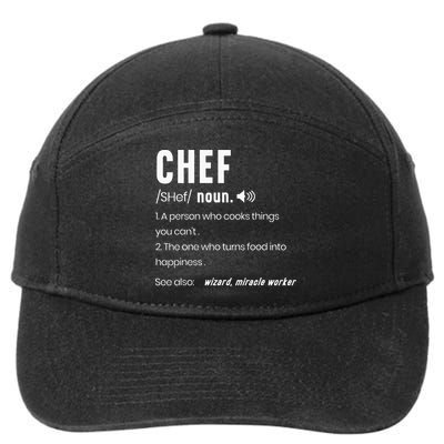 Funny Chef Description Culinary Cooking Baking Whisk Taker 7-Panel Snapback Hat