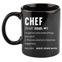 Funny Chef Description Culinary Cooking Baking Whisk Taker 11oz C Handle Ceramic Mug