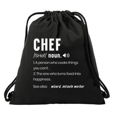 Funny Chef Description Culinary Cooking Baking Whisk Taker Drawstring Bag