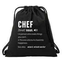 Funny Chef Description Culinary Cooking Baking Whisk Taker Drawstring Bag