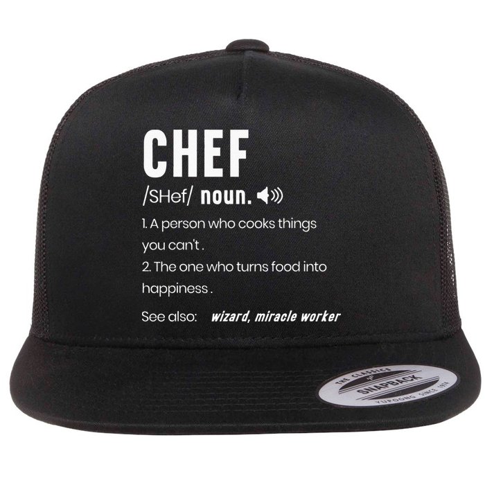 Funny Chef Description Culinary Cooking Baking Whisk Taker Flat Bill Trucker Hat