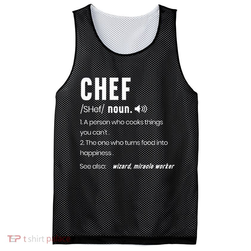 Funny Chef Description Culinary Cooking Baking Whisk Taker Mesh Reversible Basketball Jersey Tank