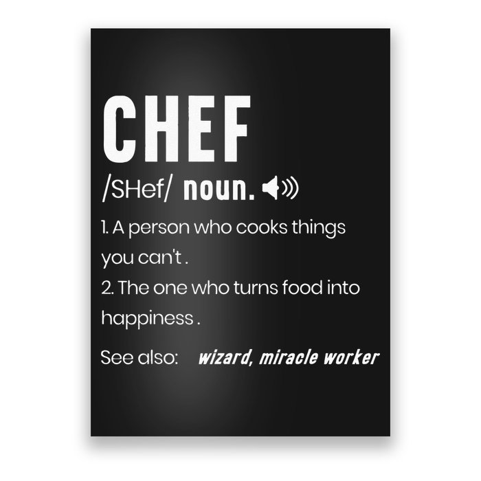 Funny Chef Description Culinary Cooking Baking Whisk Taker Poster