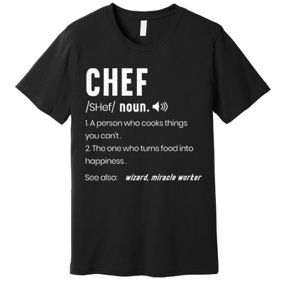 Funny Chef Description Culinary Cooking Baking Whisk Taker Premium T-Shirt