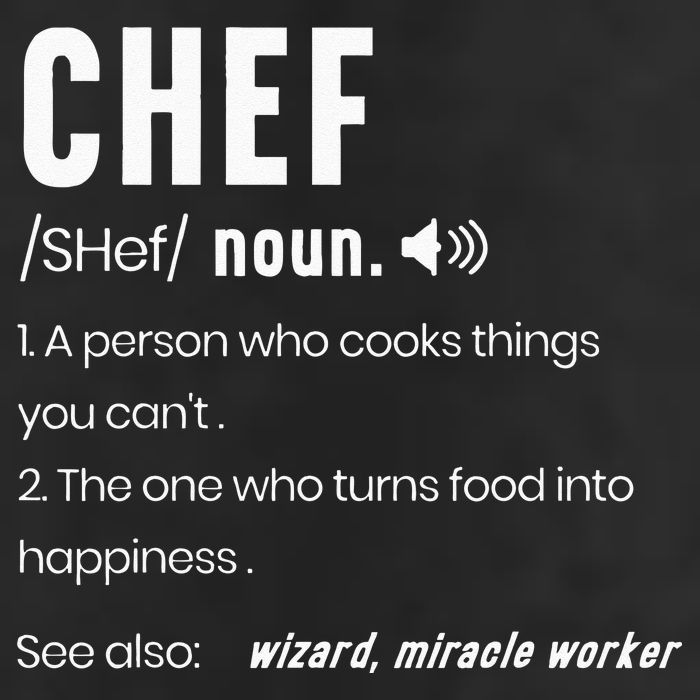 Funny Chef Description Culinary Cooking Baking Whisk Taker 25L Jumbo Tote