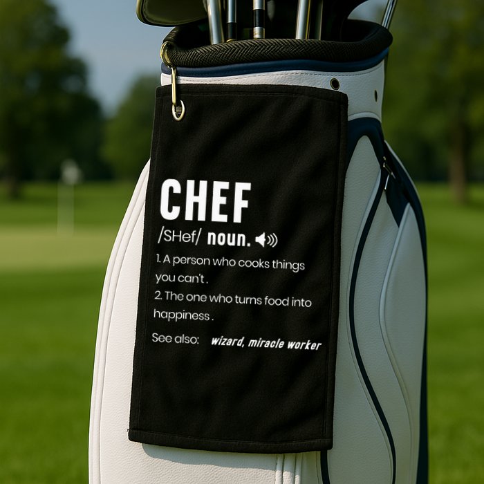 Funny Chef Description Culinary Cooking Baking Whisk Taker Golf Towel