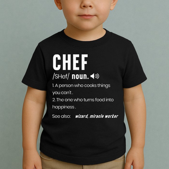 Funny Chef Description Culinary Cooking Baking Whisk Taker Toddler T-Shirt